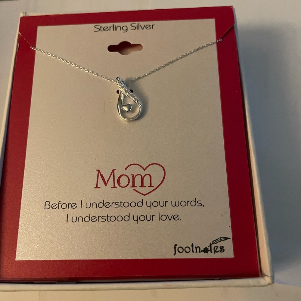Sterling Silver Mom Necklace